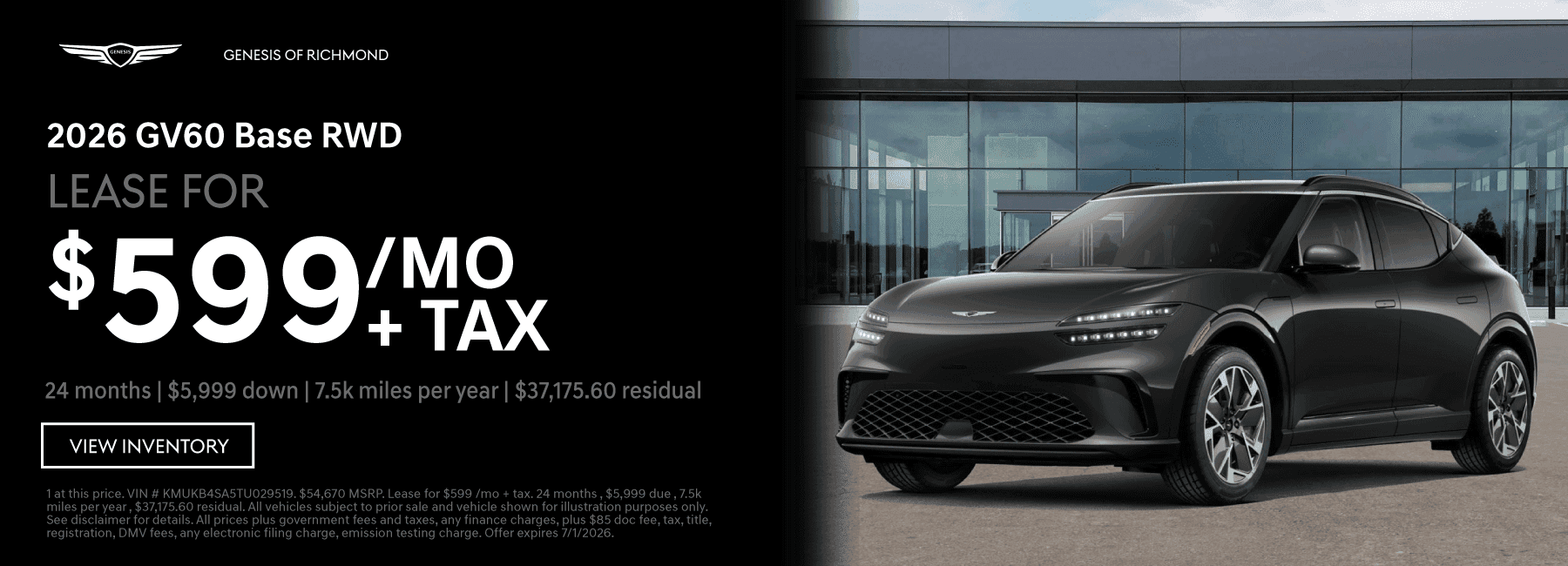 2026 GV60 Base RWD Special