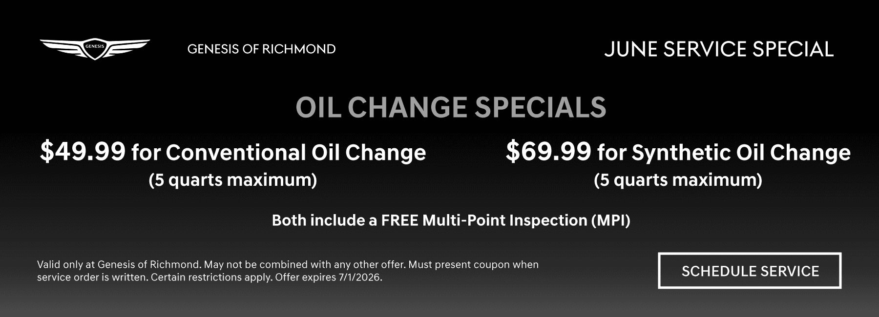 Oil Change Special