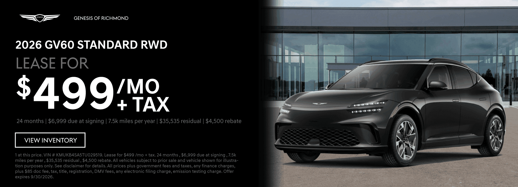 2026 GV60 STANDARD RWD Special