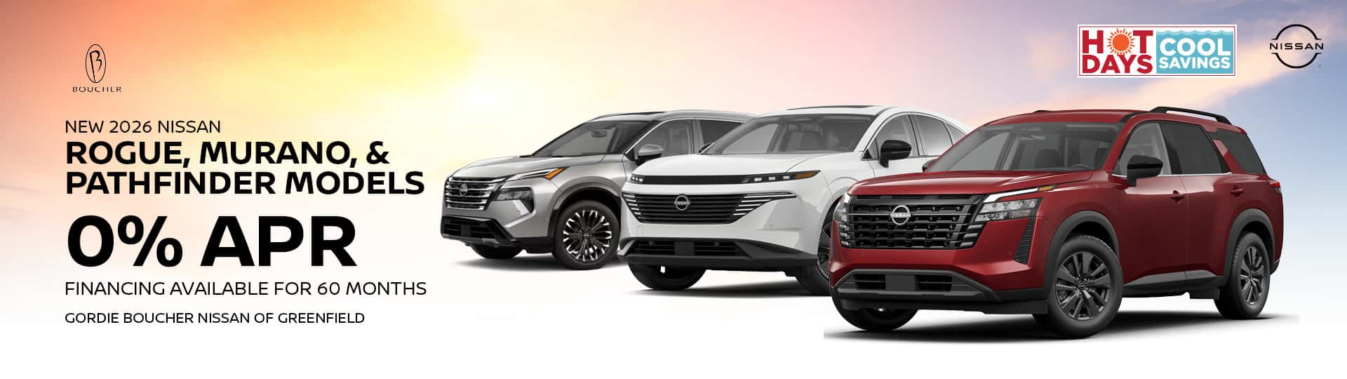Save on NEW 2026 Nissan Rogue, Murano, & Pathfinder Models in Greenfield, WI!
