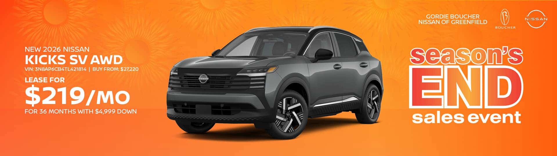 Save on New 2026 Nissan Kicks SV AWD in Greenfield, WI