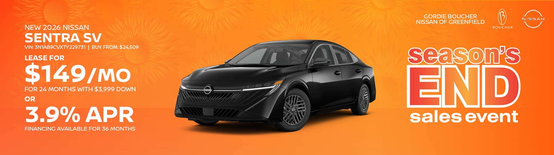 Save on New 2026 Nissan Sentra SV in Greenfield, WI
