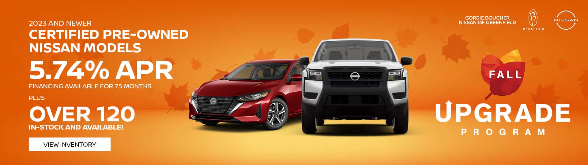 5.74% APR Financing on 2023 and Newer Certified Pre-Owned Nissan Models