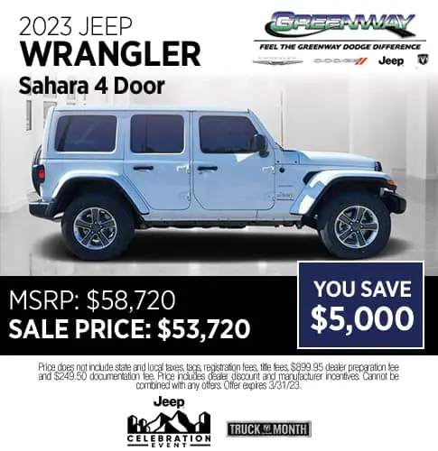 New 2023 Jeep Wrangler Sahara | Greenway Dodge