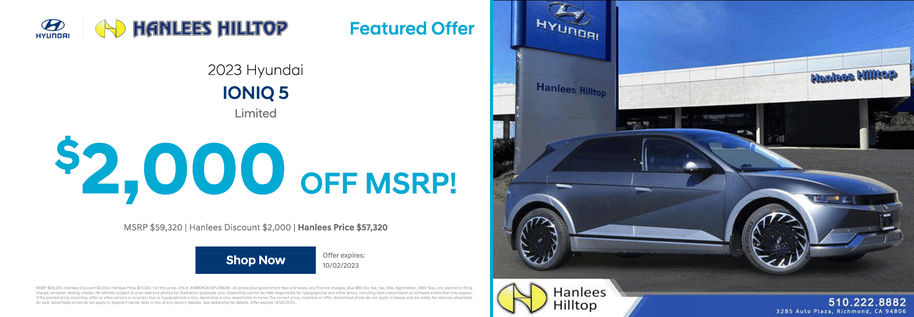 $2,000 off select New 2023 Ioniq 5