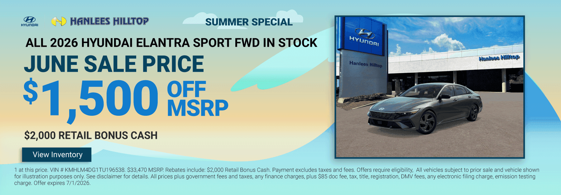 2026 HYUNDAI ELANTRA SPORT FWD SPECIAL