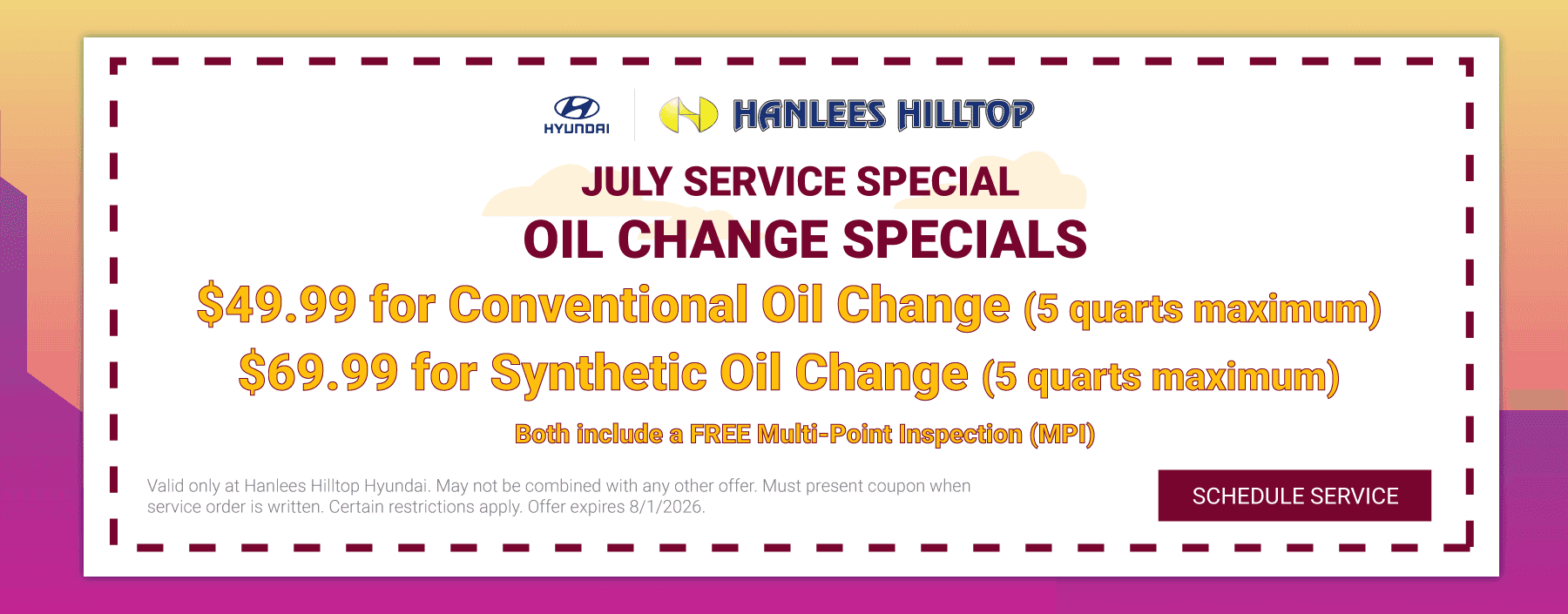 Oil Change Special