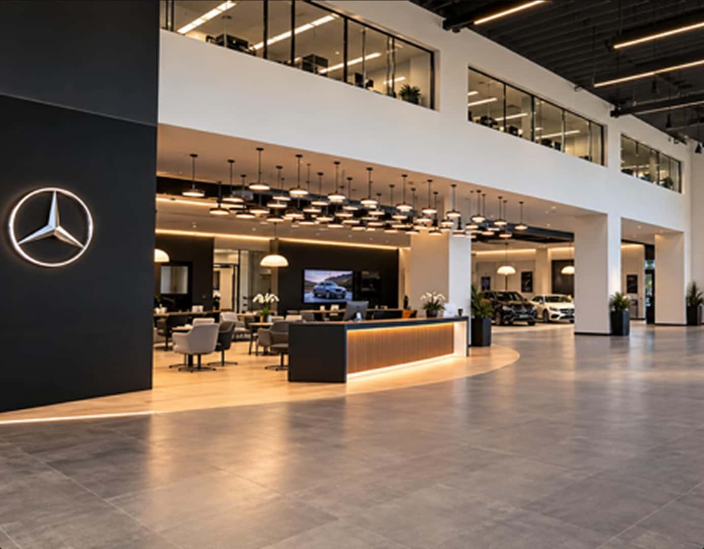 Rendering of the remodeled Mercedes-Benz of Carlsbad showroom