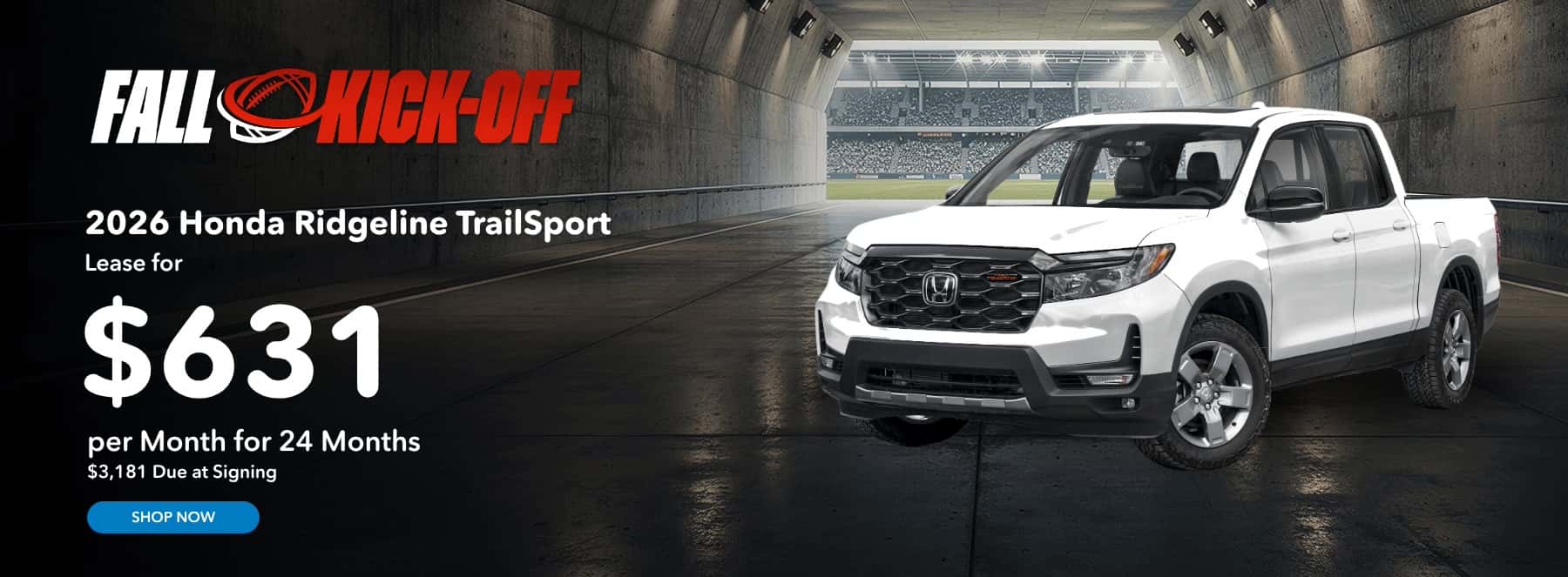 Honda Ridgeline Lease For $631 For 24 Months $3,181 down