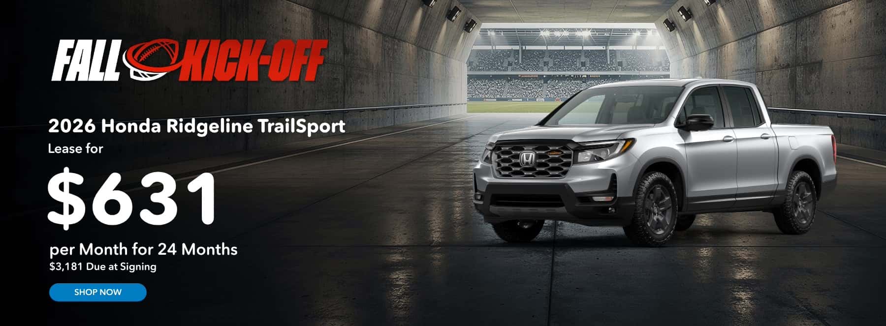 Honda Ridgeline Lease For $631 For 24 Months $3,181 down