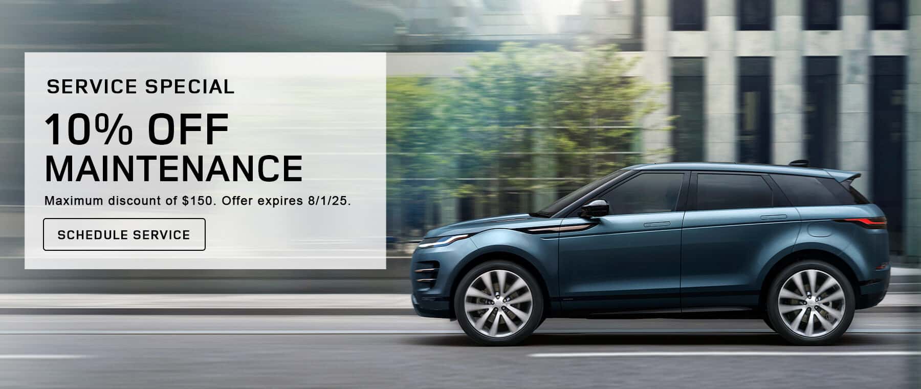 Service coupon 10% off maintenance on Land Rover