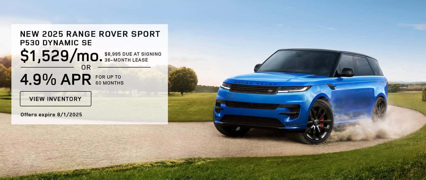 Lease a 2025 Range Rover Sport P530 Dynamic SE for $1,529 a month for 36 months