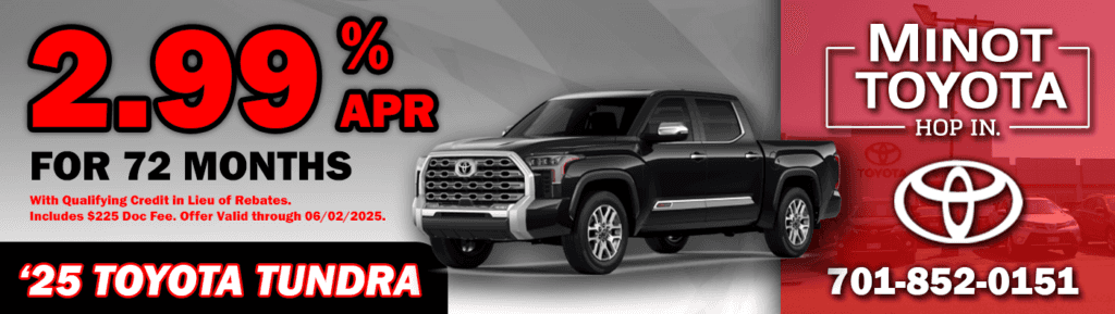 New Toyota Vehicles For Sale | Minot Automotive Company