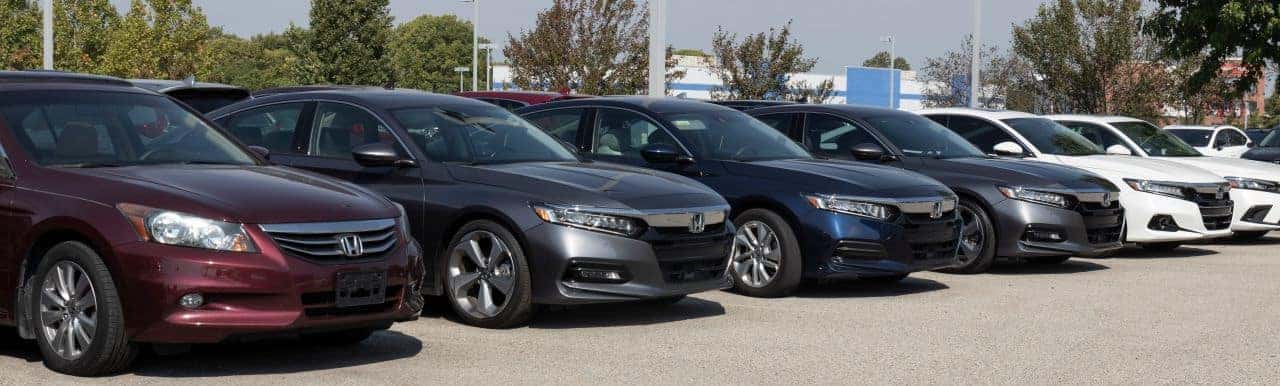 Nalley Honda Brunswick dealership exterior featuring a variety of Honda vehicles in the lot.