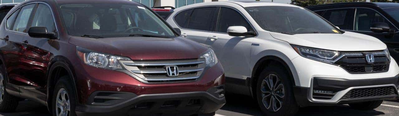 Nalley Honda Brunswick dealership exterior showcasing a lineup of used SUVs