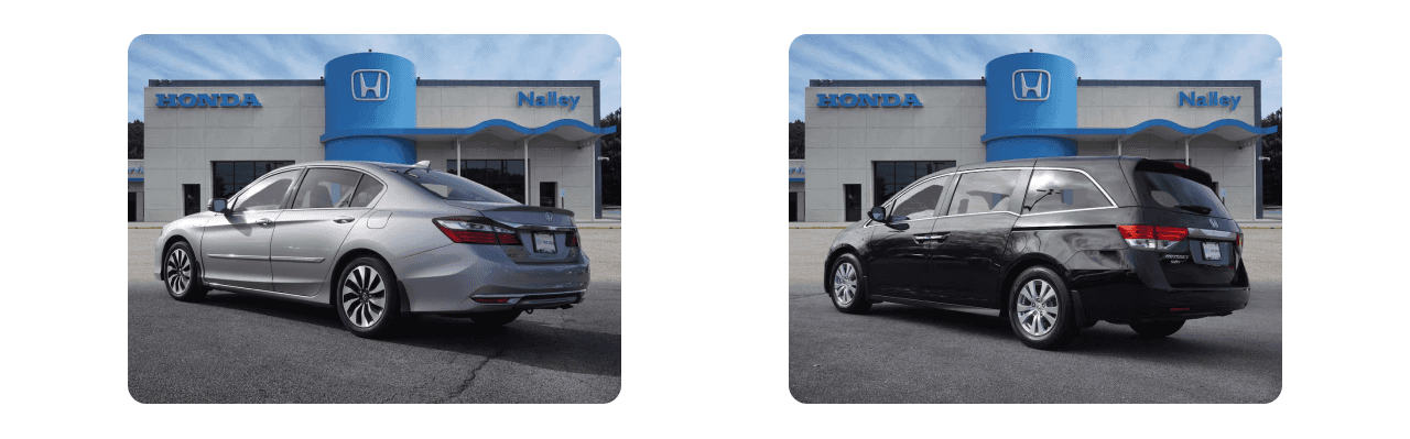 Honda vehicles showcased at Nalley Honda Brunswick dealership.