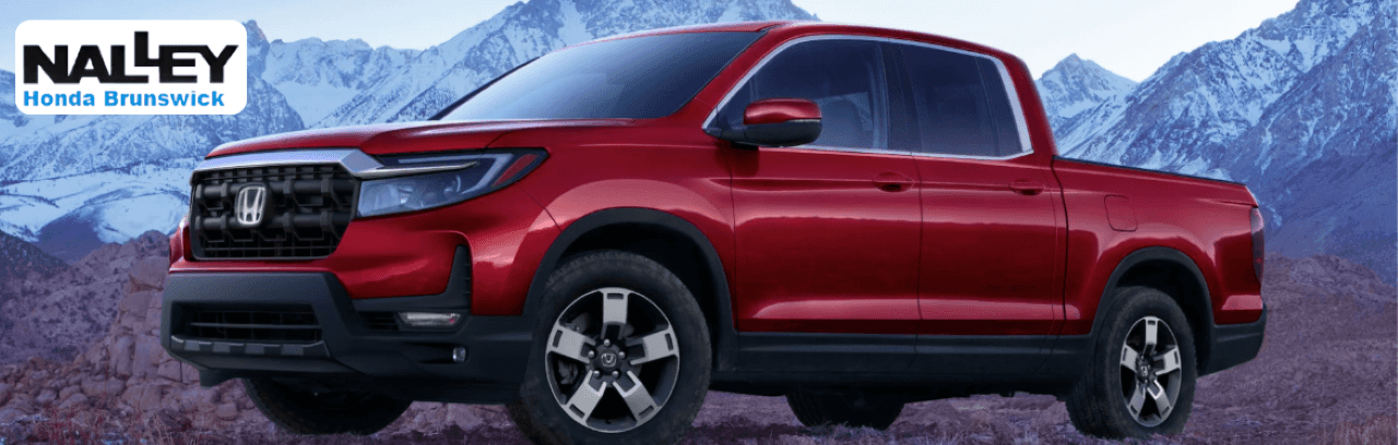 Honda Ridgeline truck parked outside Nalley Honda Brunswick dealership