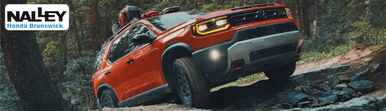A Honda Passport driving confidently on a scenic off-road trail near Glynn County, GA