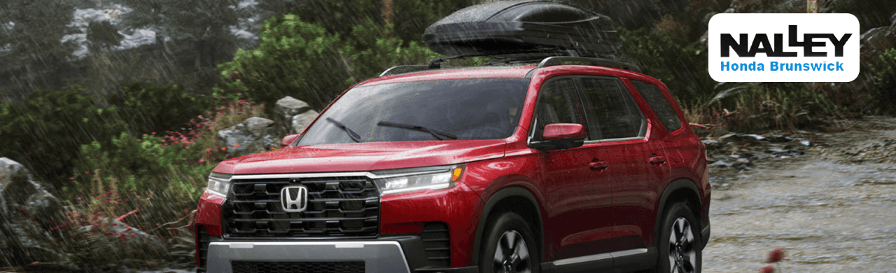 New Honda Pilot SUV displayed at Nalley Honda Brunswick dealership in Glynn County