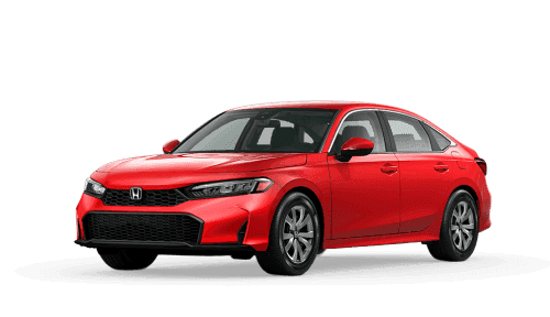 Three-quarter view of a red 2026 Honda Civic.