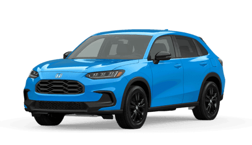 Three-quarter view of a blue 2026 Honda HR-V.