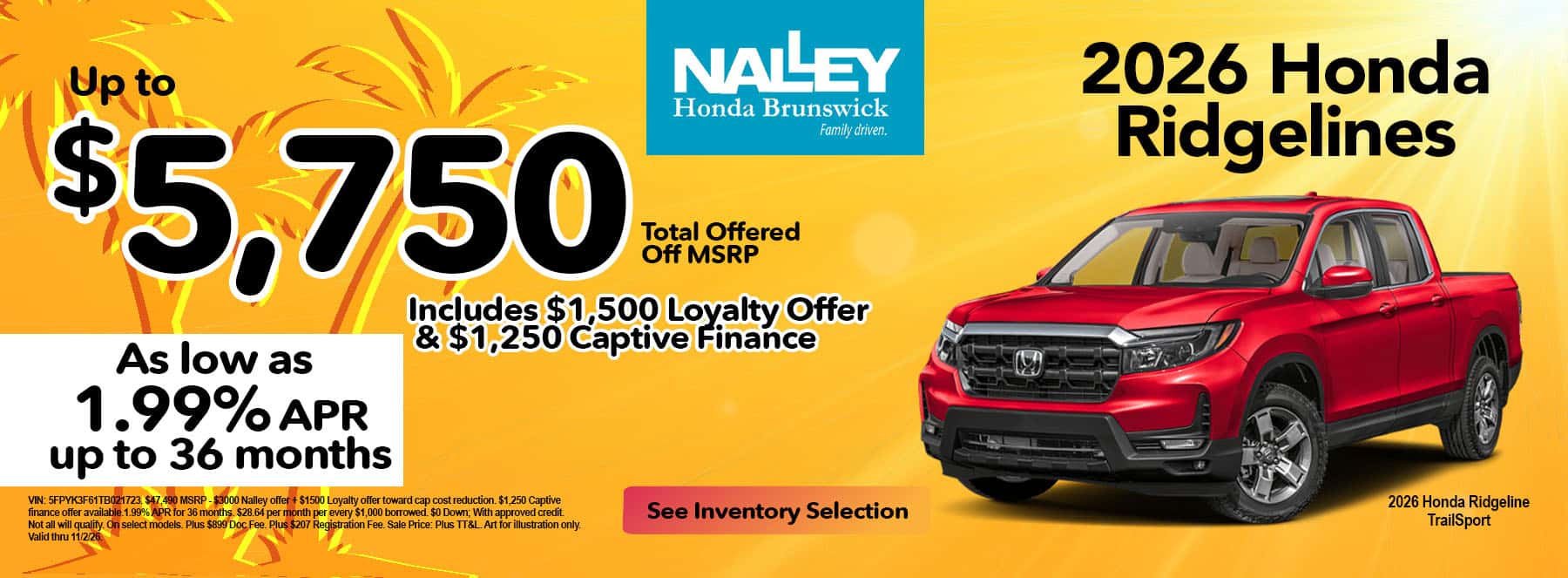 $5,750 Off Ridgelines