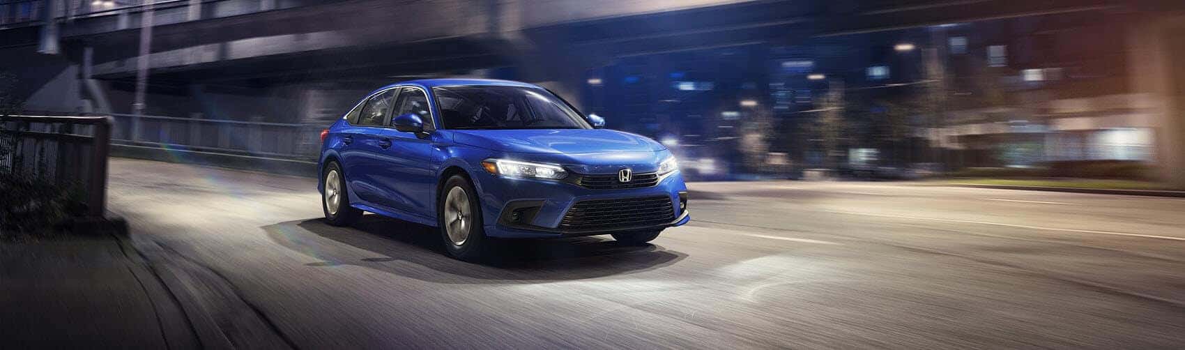 2022 Honda Civic in Blue Front View