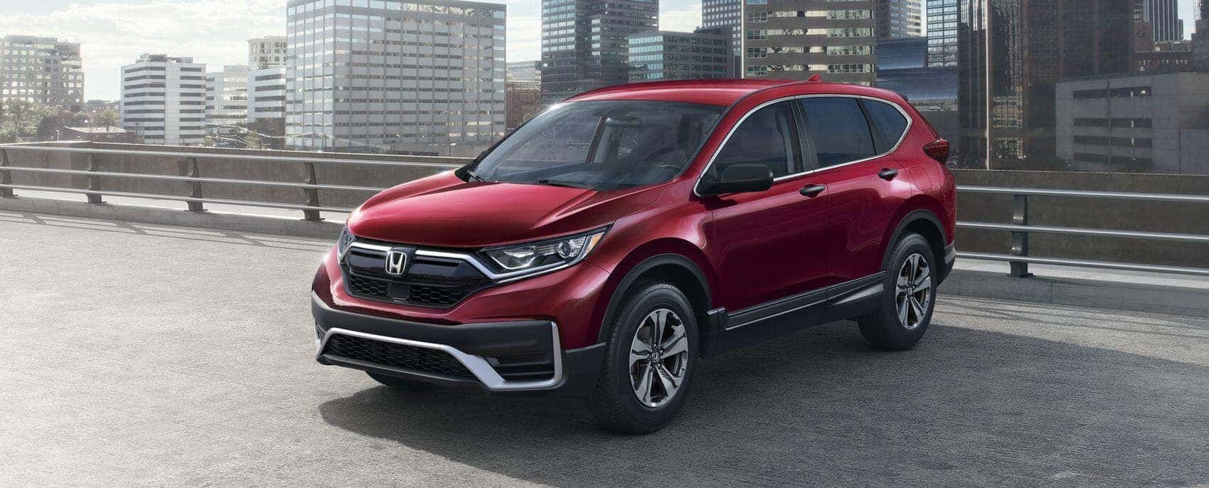 Red CR-V parked and waiting