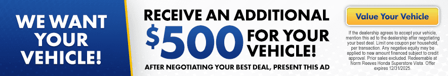 Receive An Additional $500 For Your Vehicle