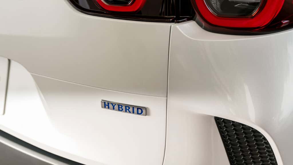 Mazda hybrid cars rear badge