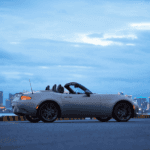 2026 Mazda MX-5 Miata parked in front of cityscape