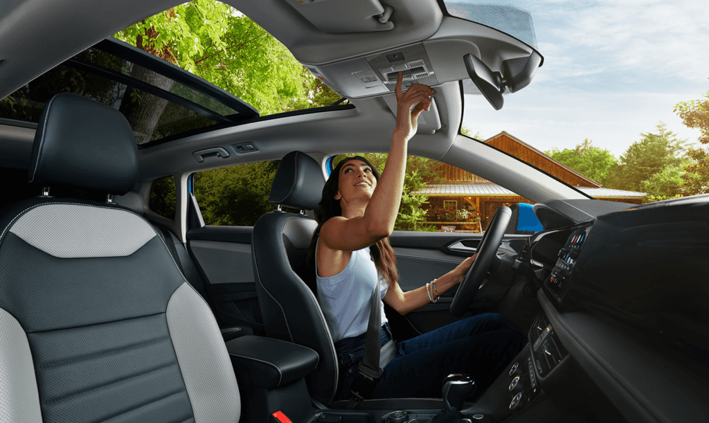 Driver in a Volkswagen lease vehicle