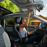 Driver in a Volkswagen lease vehicle