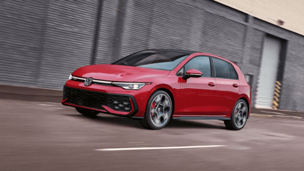 The Volkswagen Golf GTI on the road