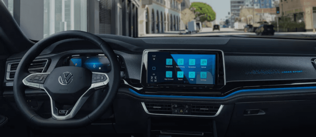 The dashboard of the 2026 Volkswagen Atlas Cross Sport