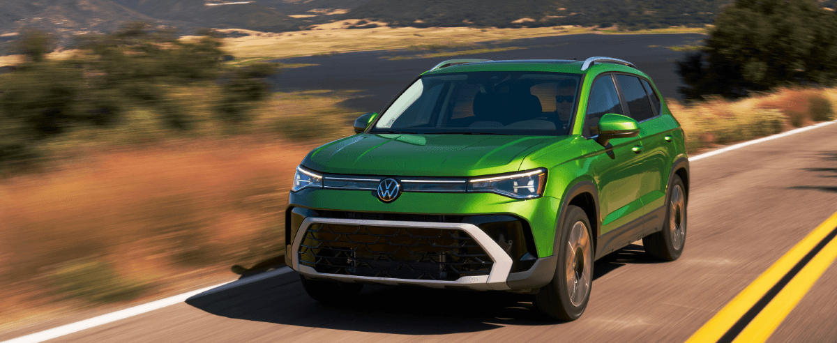2026 Volkswagen Taos driving on the highway