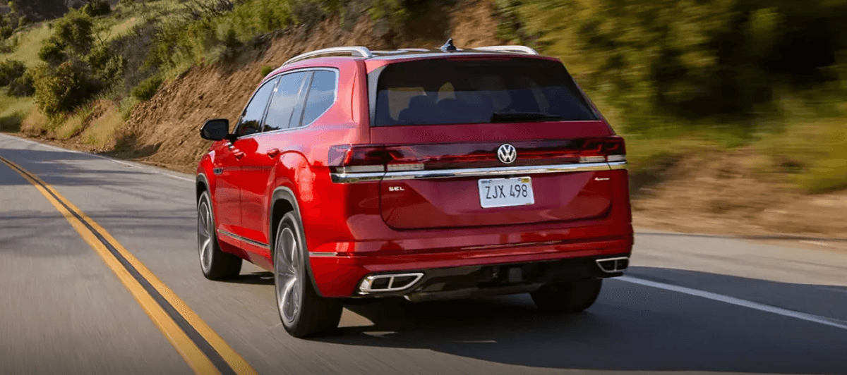 Volkswagen Atlas driving away on highway
