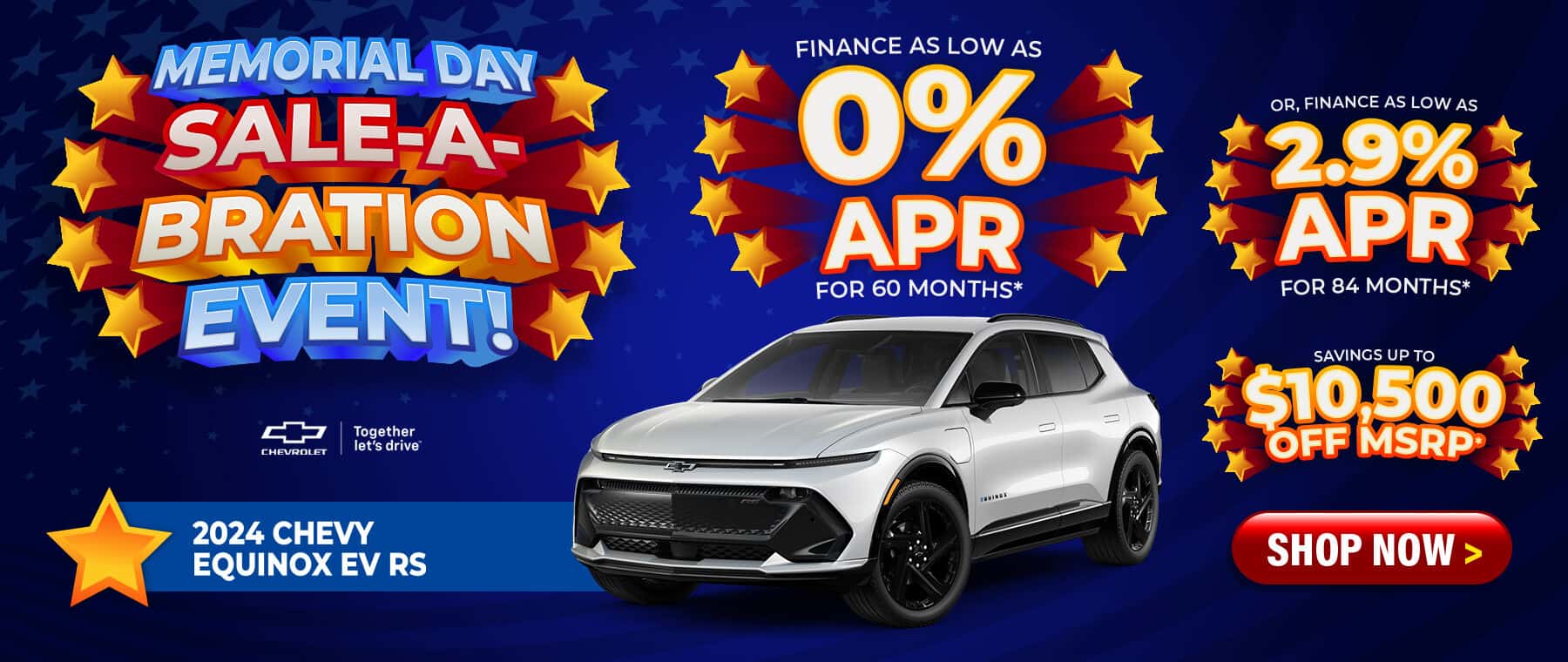 2024 Chevy Equinox EV RS - finance as low as 0% APR for 60 months, or 2.9% APR for 84 months; save up to $10,500 Off MSRP