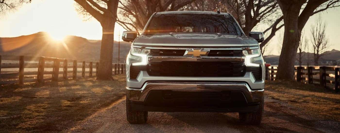 A silver used 2023 Chevy Silverado 1500 from a used car dealer near Boiling Springs