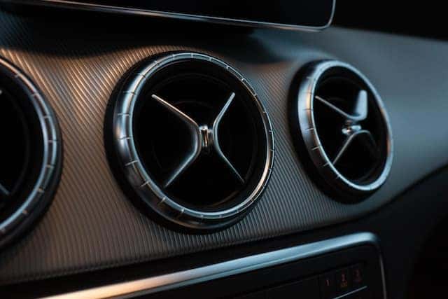 three air vents in a car