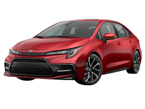 red toyota corolla