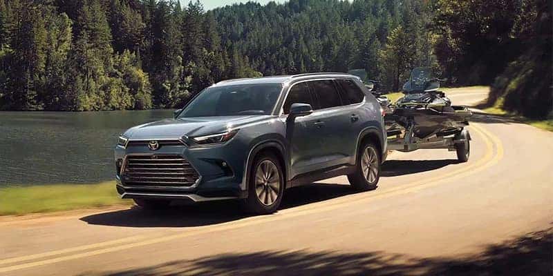 2024 Toyota Grand Highlander towing a jetski