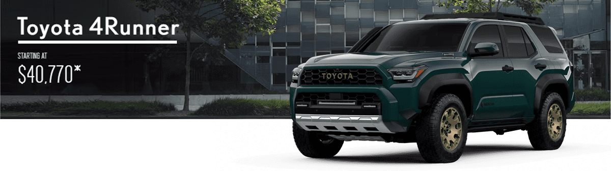 2025 Toyota 4Runner parked near Cincinnati skyline