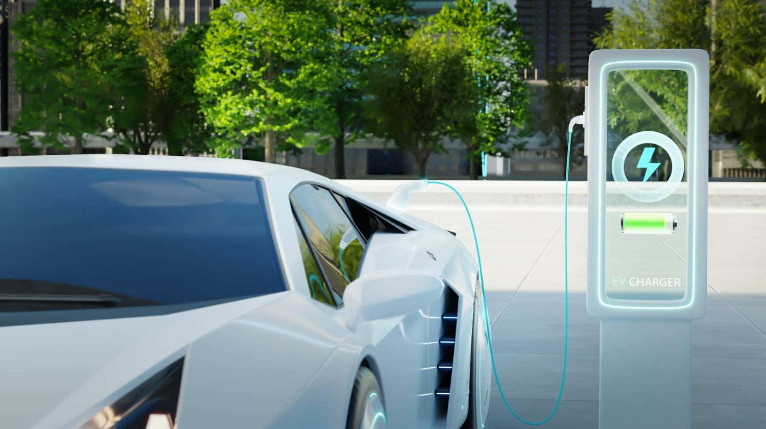 EV dashboard with digital controls