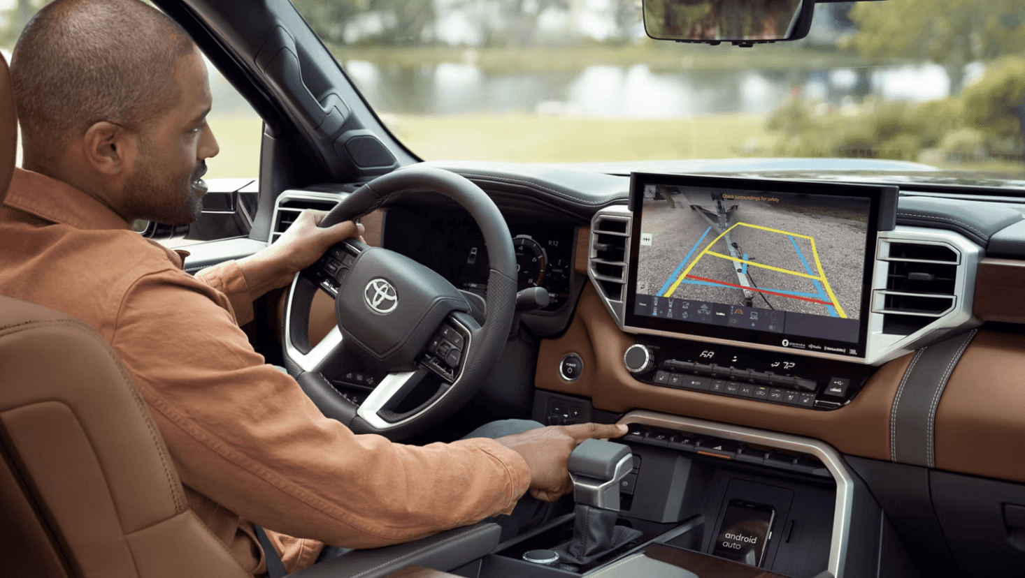 2025 Toyota Tundra 1794 Edition CrewMax interior shown in Saddle Tan for sale in Baton Rouge, LA. 