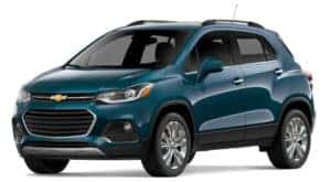 A blue 2019 Chevy Trax is facing left.