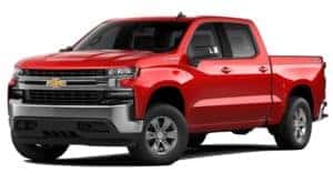 A red 2020 Chevy Silverado 1500 is facing left.
