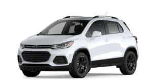 A white 2021 Chevy Trax is angled left.