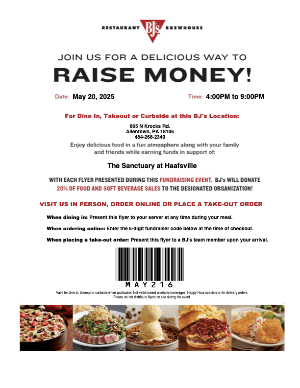 BJ's May Fundraiser