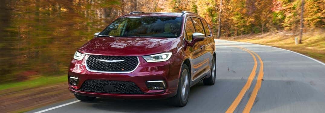 2021 Chrysler Pacifica on Road in Forest
